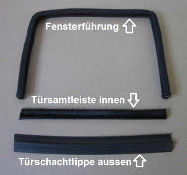 Fensterführung + Schachtleiste + Gummilippe Opel Rekord P2 2/3-türer 1.5, 1.7