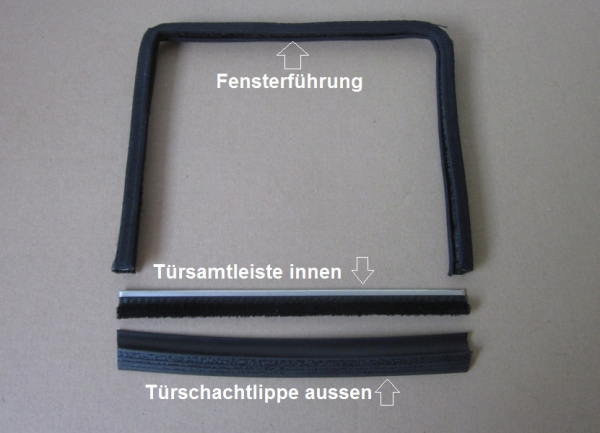 Fensterführung + Schachtleiste + Gummilippe Opel Kadett B 2/3-türer 1.1, 1.1S +SR, 1.2S, 1.5, 1.7, 1.9