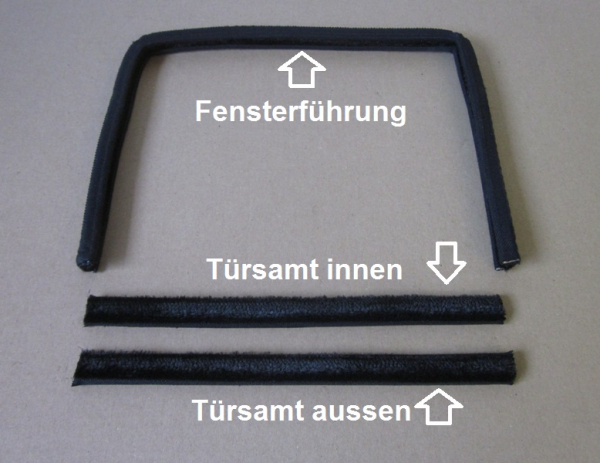 Fensterführung + Schachtleisten innen+aussen Opel Kapitän A 2.6, 2.8HL, 2.8S, 4.6