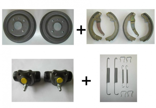 Trommeln+Bremsbacken+Radbremsyzlinder+Montagesatz hinten Opel Kadett C 1.0-1.2 OHV