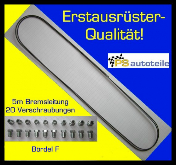 1x Bremsleitung 20x Verschraubung 5x Verbinder 4,75 mm Bördel F  PROFI-QUALITÄT